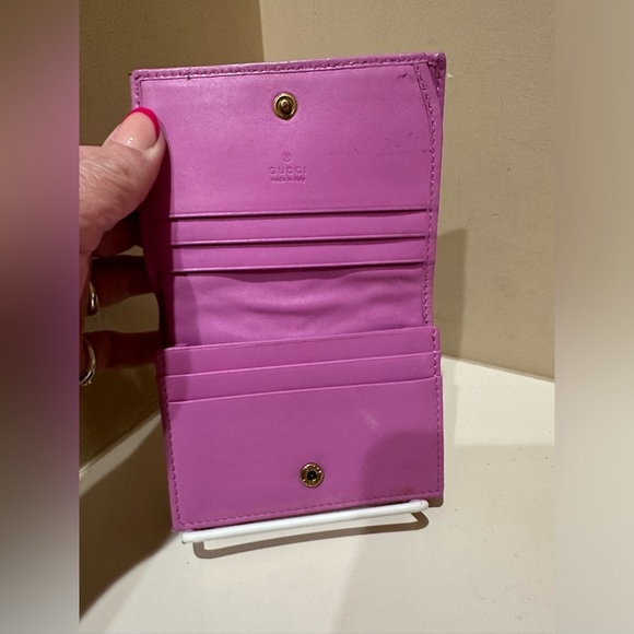 Gucci Pink Chevron Marmont Wallet - Picture 8 of 11